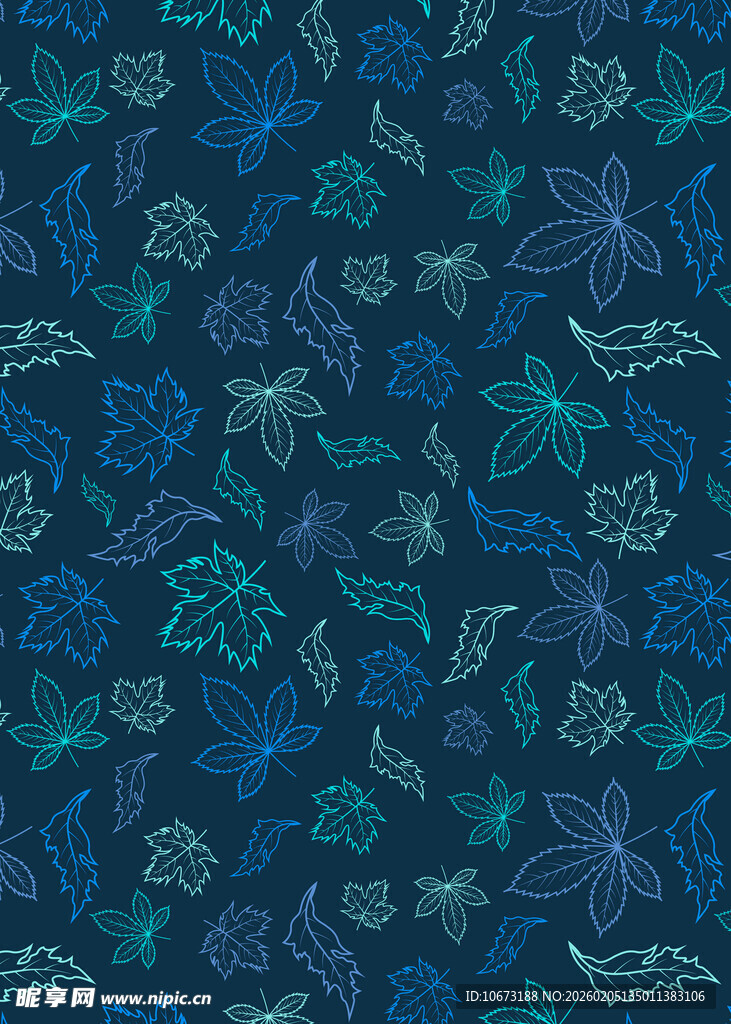 蓝绿色植物图案背景纹理