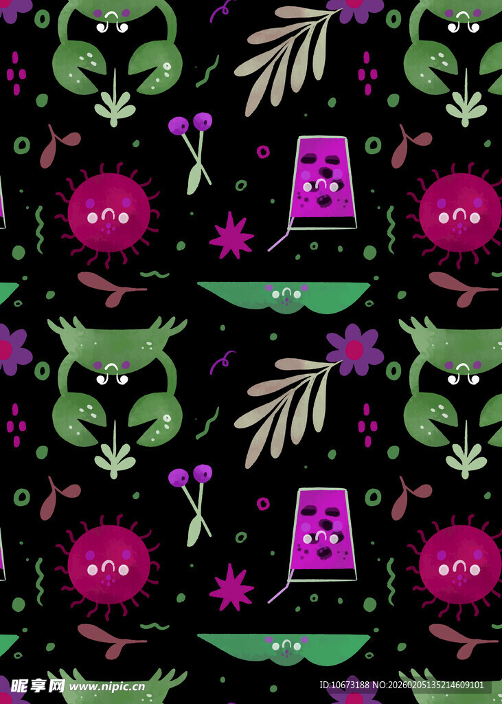 暗黑风猫头鹰花卉图案