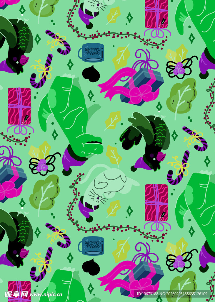 多彩几何图案装饰背景图