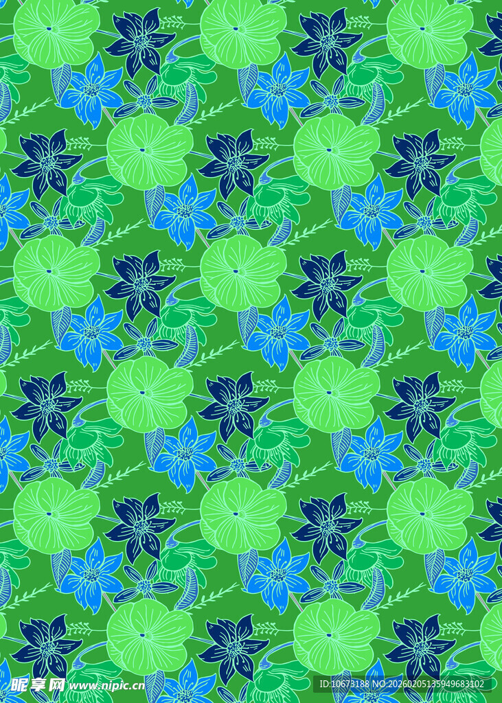 清新绿蓝几何图案纹理