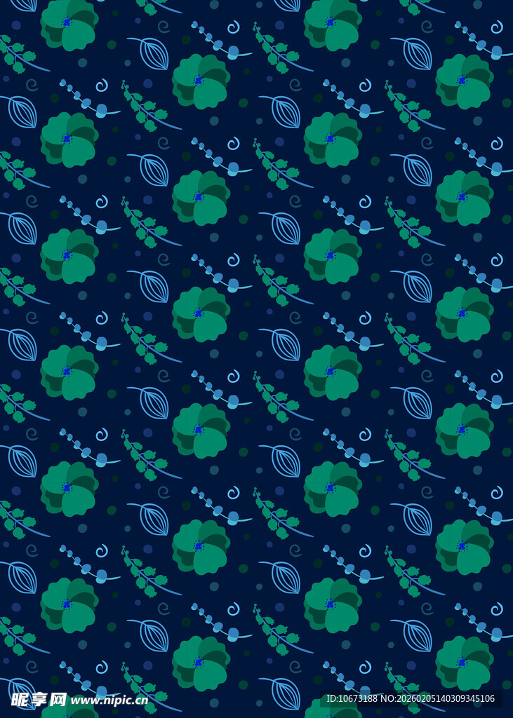 蓝底绿点几何图案纹理