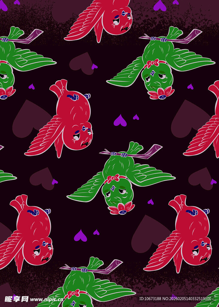 昆虫图案的多彩背景设计