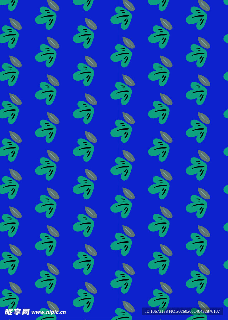 蓝色背景上的绿色图案