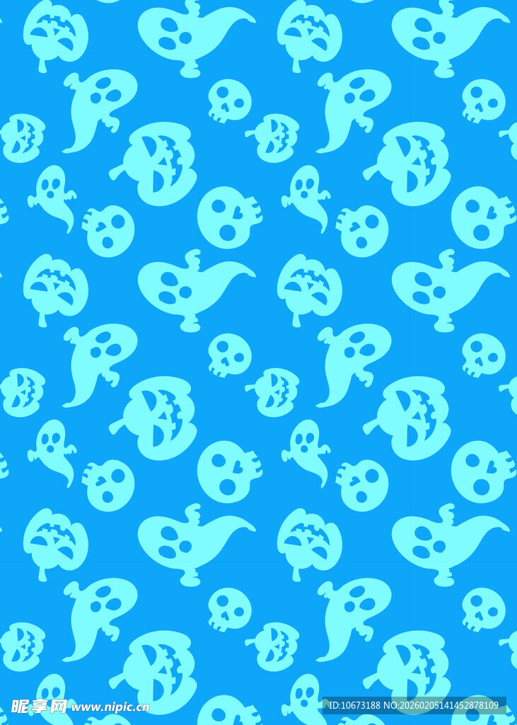 蓝色卡通图案无缝背景