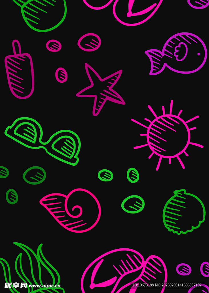 彩色手绘卡通图案背景