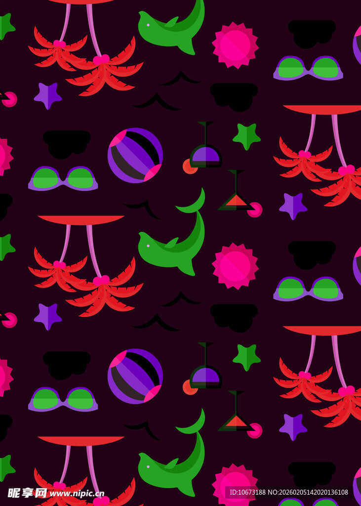 趣味多彩卡通图案背景