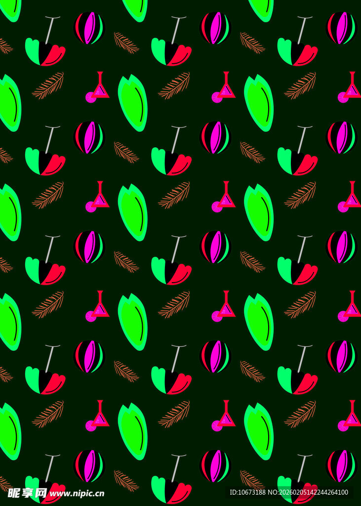 多彩心形图案背景纹理