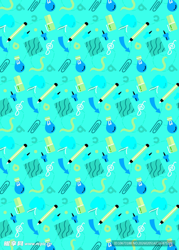 清新海洋风无缝图案背景