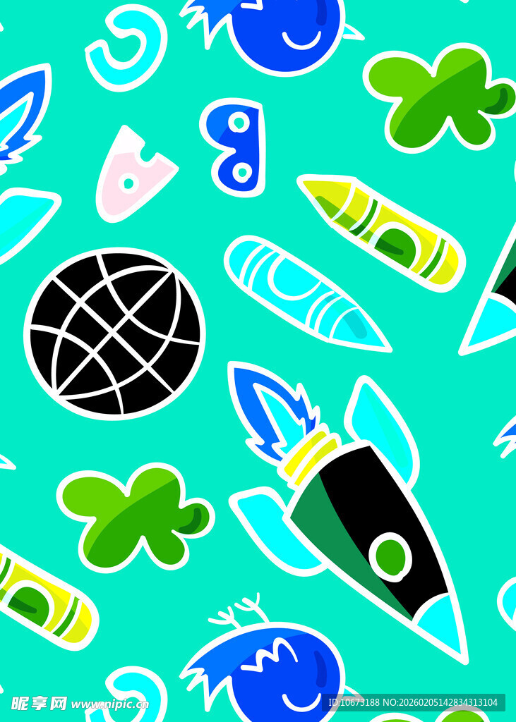 童趣航天主题图案设计