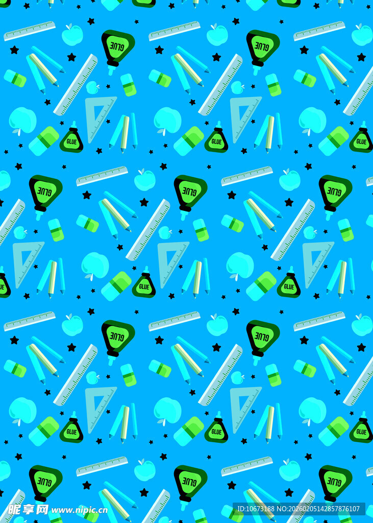 蓝色底多彩几何图案背景