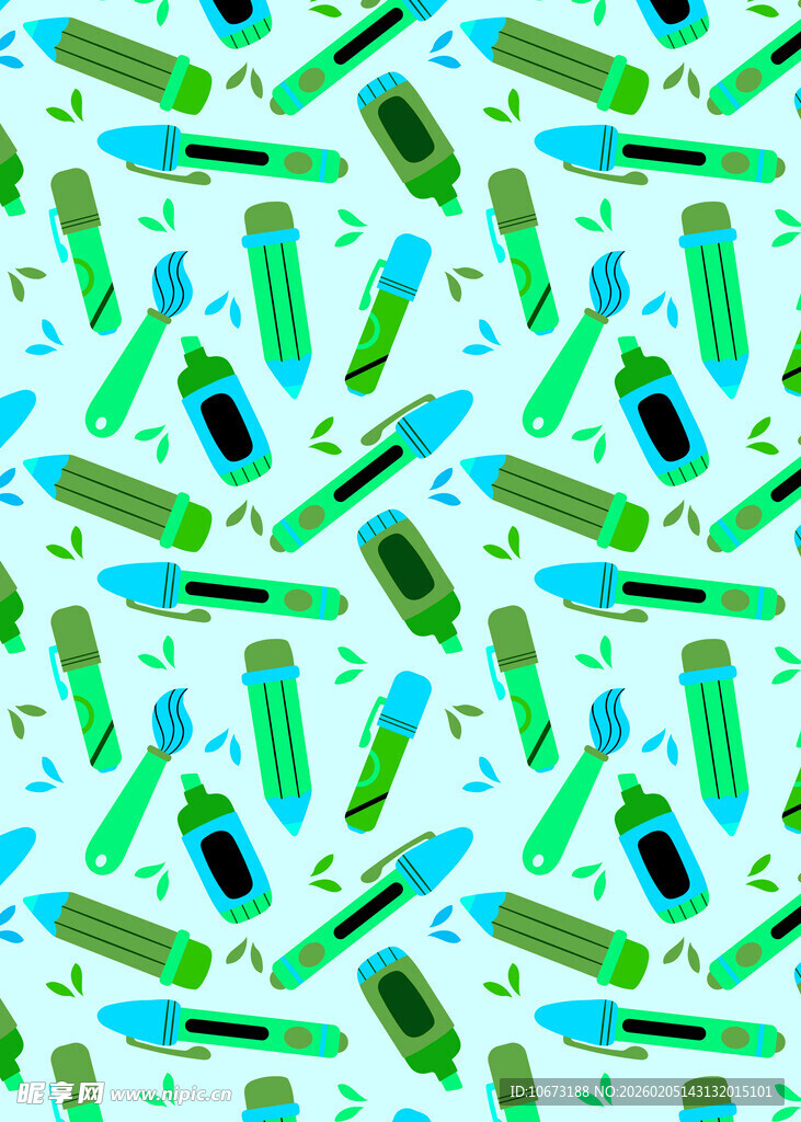 多彩铅笔图案背景