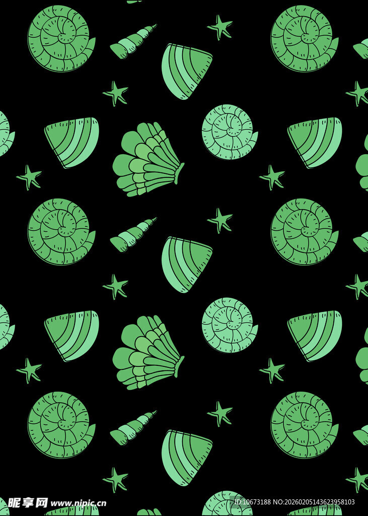 绿色太空元素无缝图案