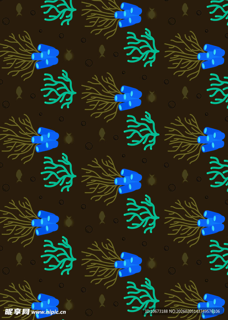 蓝绿植物图案背景纹理