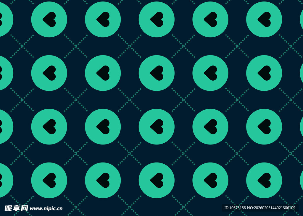 蓝底绿圈几何图案背景