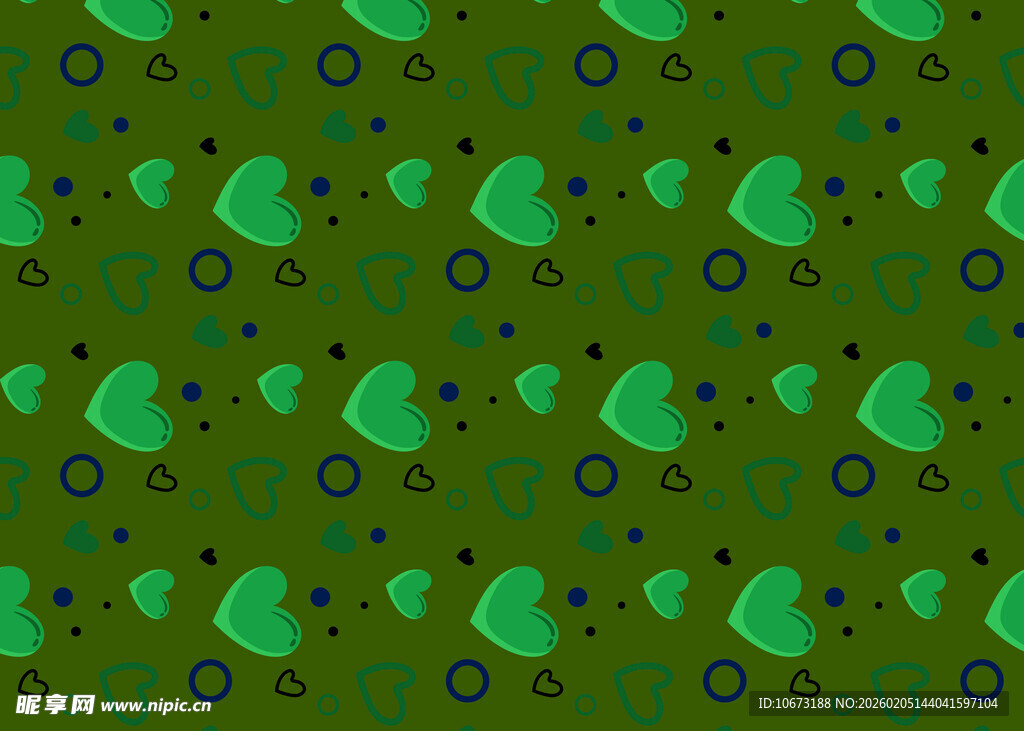 绿色卡通风格圆形图案背景