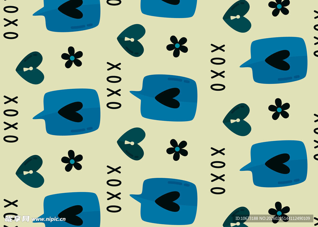 蓝绿色调对话气泡图案背景