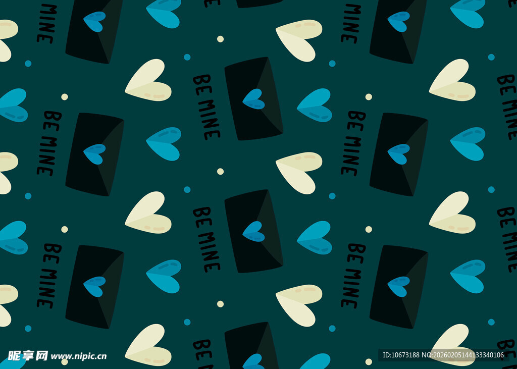 心形图案无缝背景设计