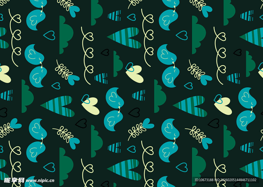 蓝绿箭头图案无缝背景