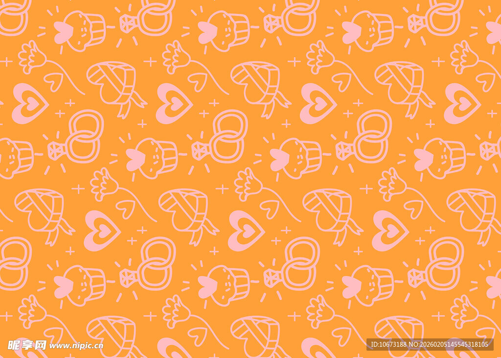 橙色贝壳图案背景纹理