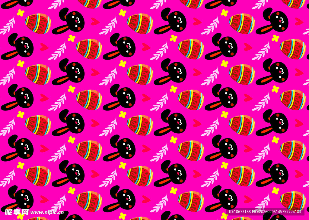 粉色底糖果图案无缝背景