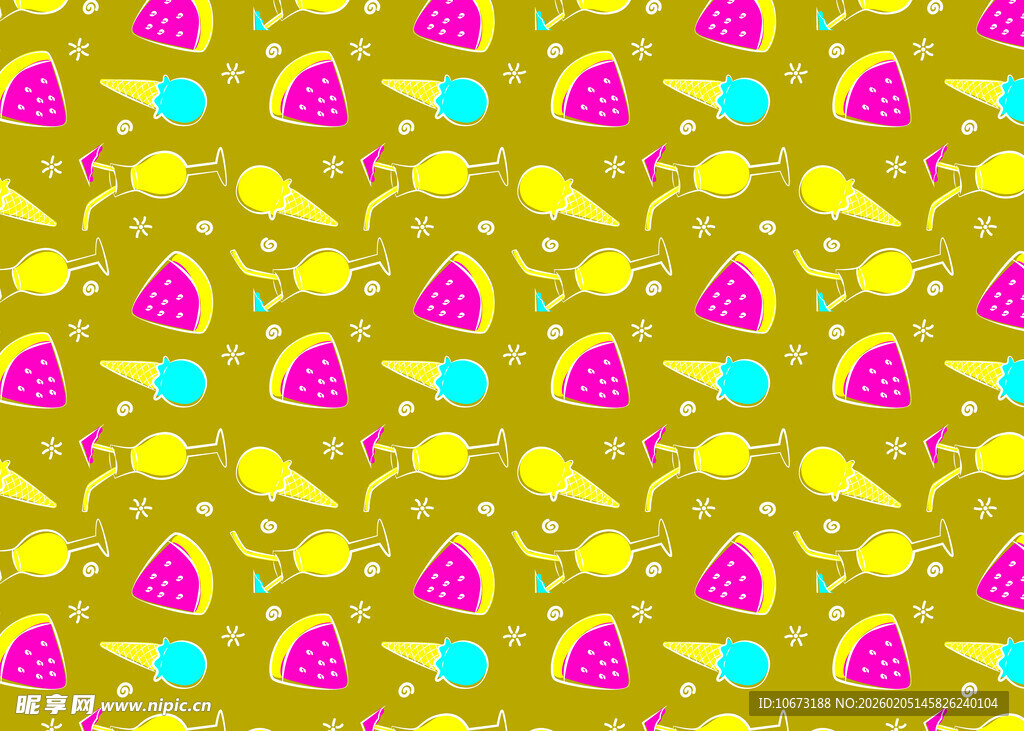 多彩水果图案背景纹理