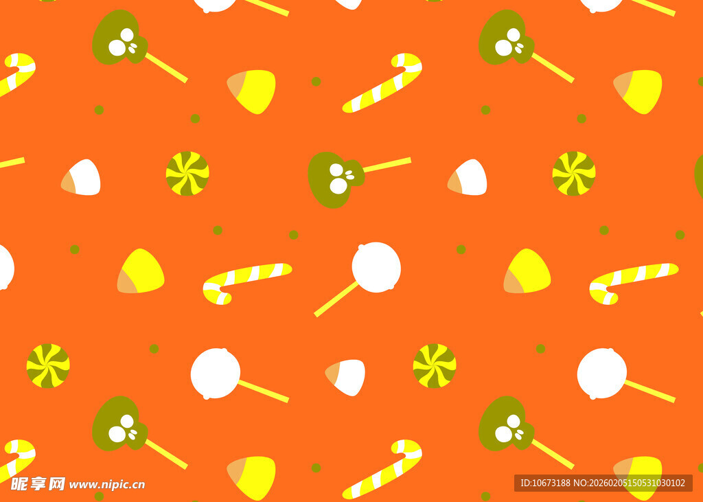 橙色糖果图案背景