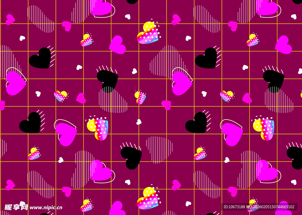 粉色爱心图案背景纹理