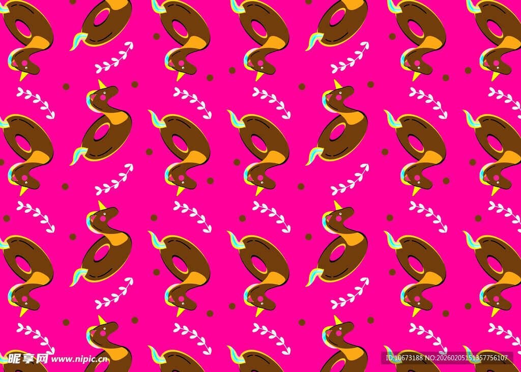 粉色背景的鹦鹉图案设计