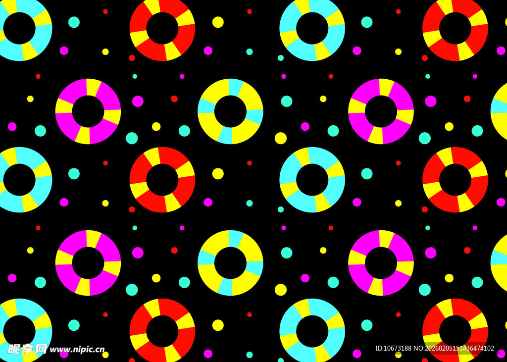 多彩圆环几何图案背景