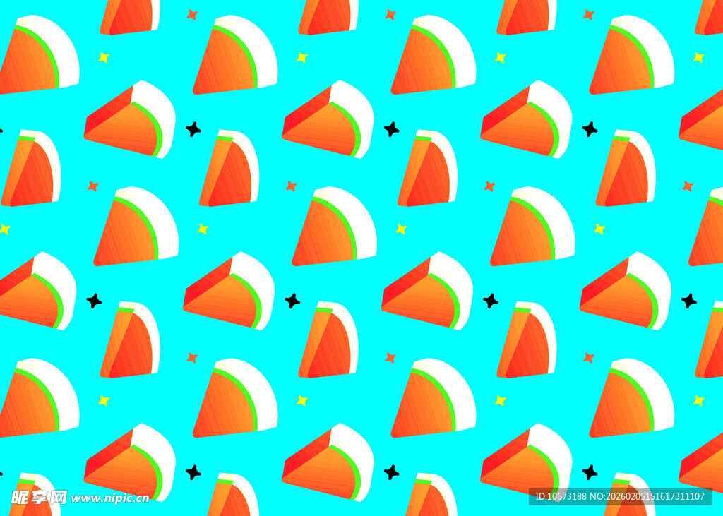 西瓜图案的清新背景图