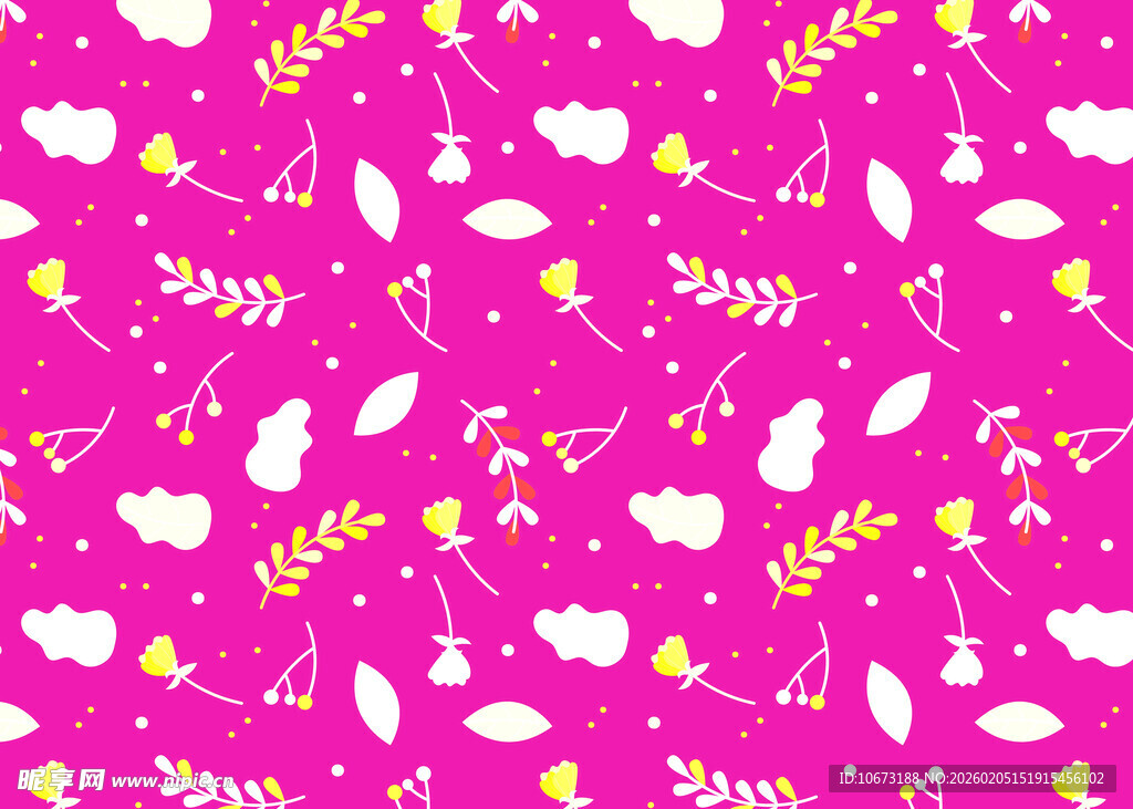 粉色梦幻花卉飞鸟图案背景