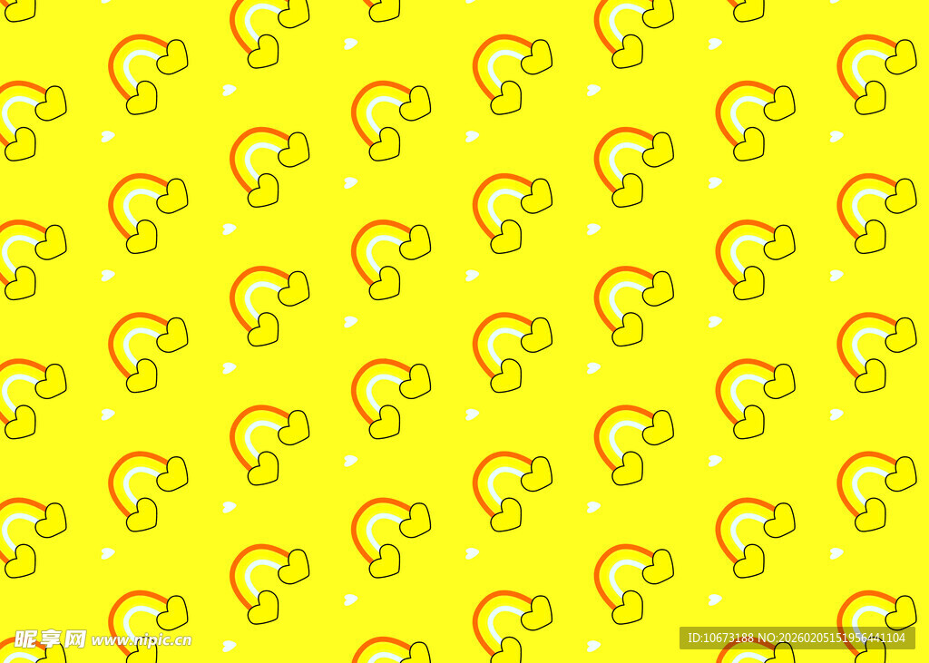 黄色卡通蘑菇图案背景