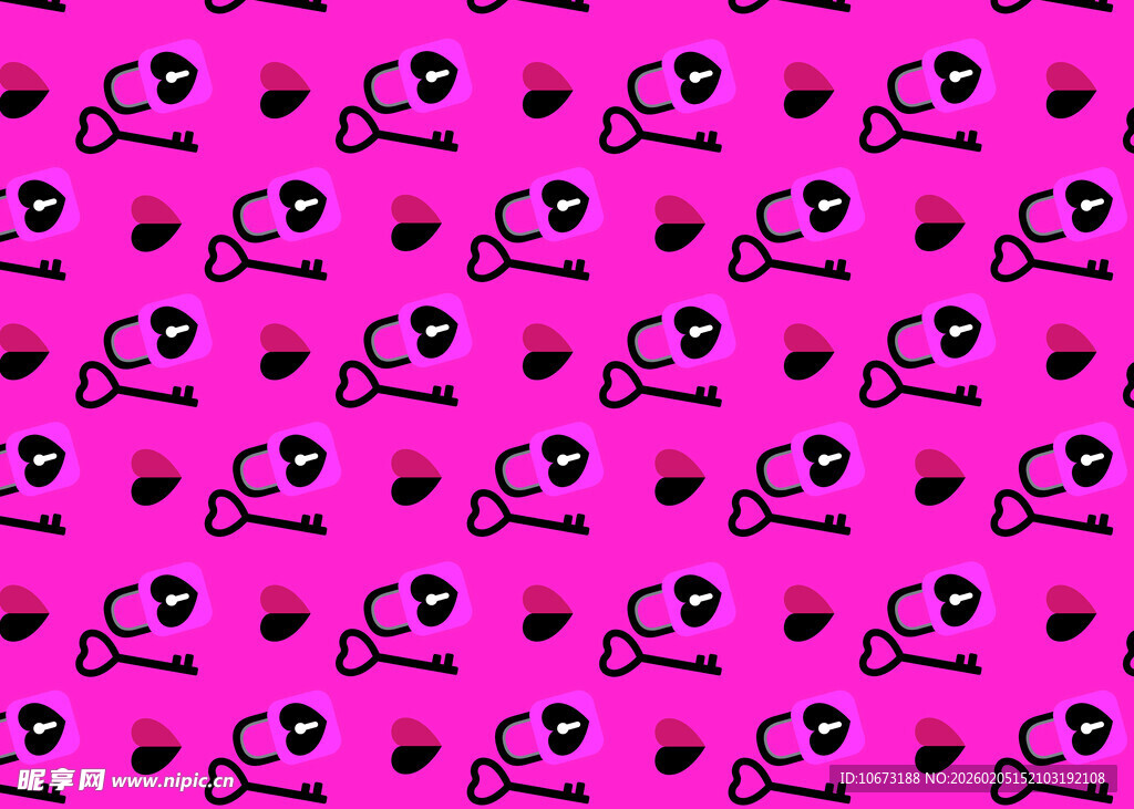 粉色骷髅爱心图案背景