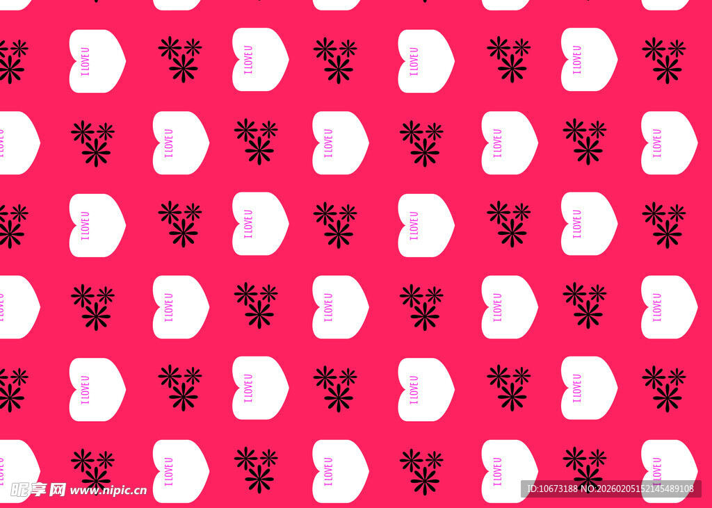 粉色背景卡通图案无缝纹理