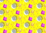 黄色背景多彩几何图案