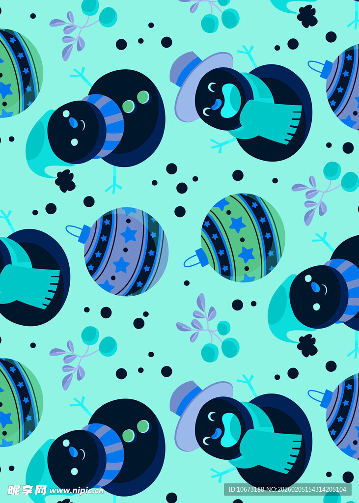 可爱企鹅图案背景设计