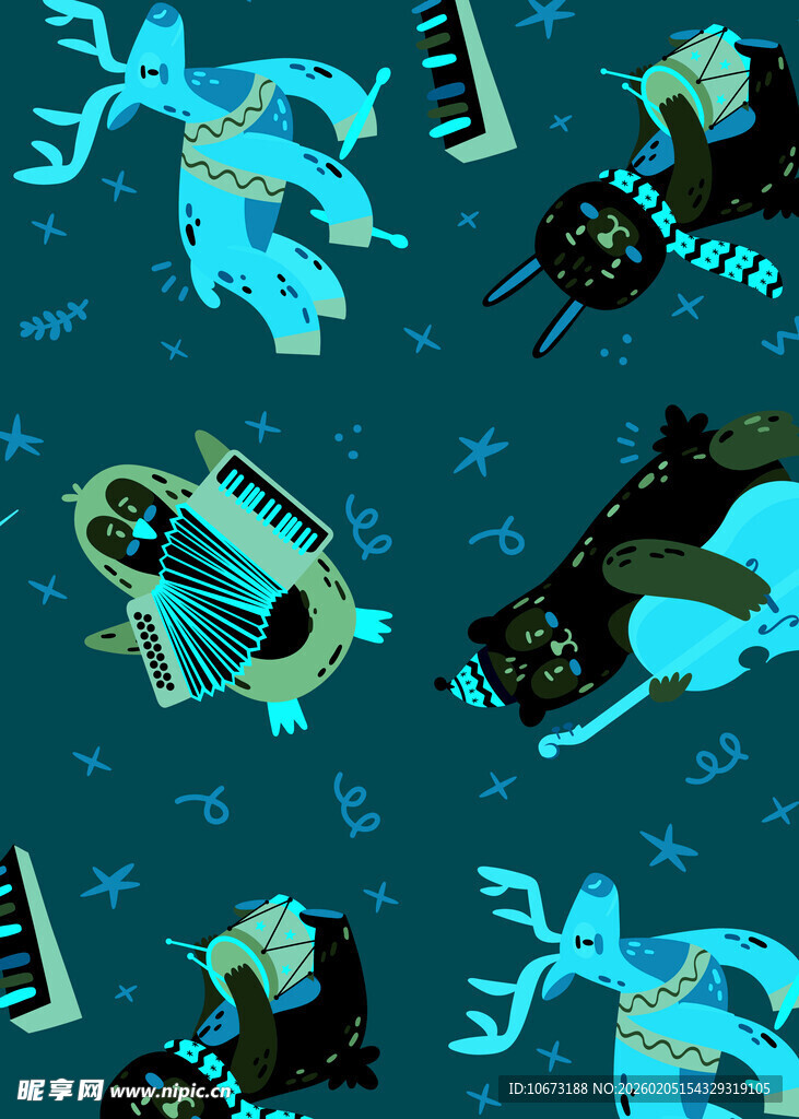 复古科幻风图案设计元素