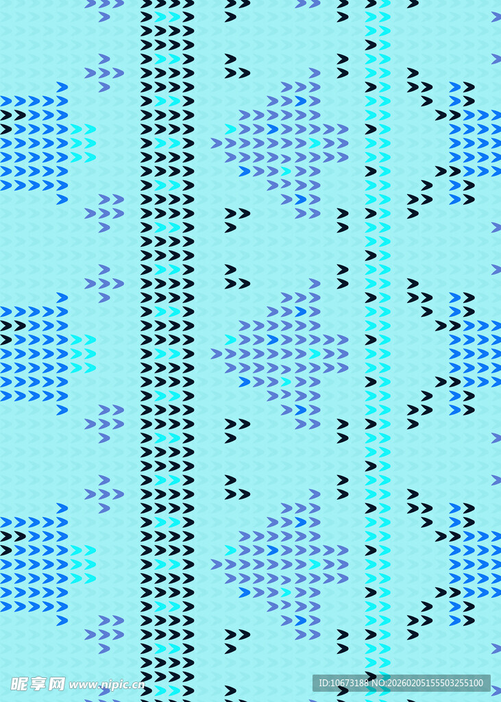 蓝底箭头数字图案背景