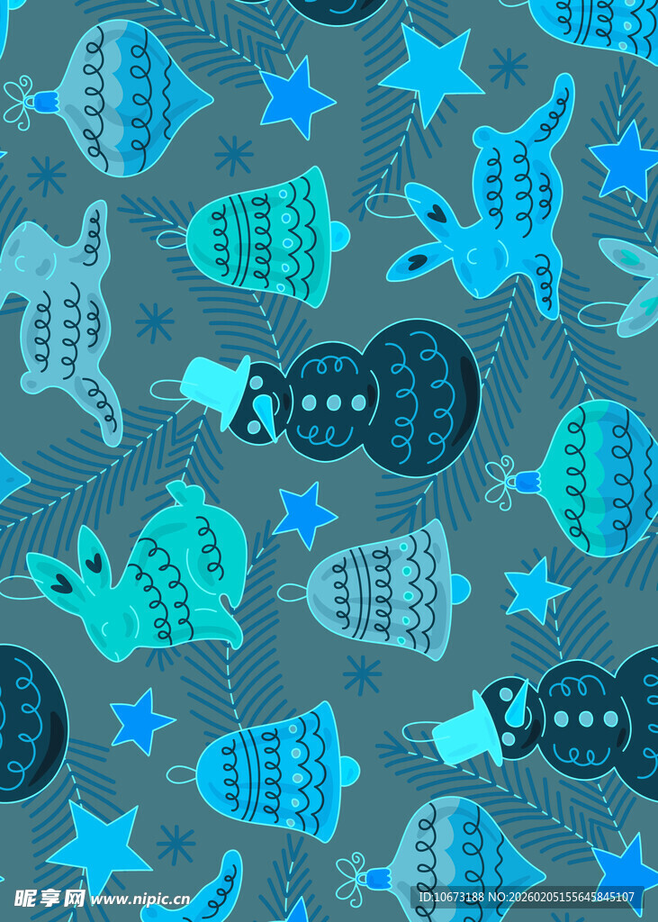 海洋主题卡通动物星星图案