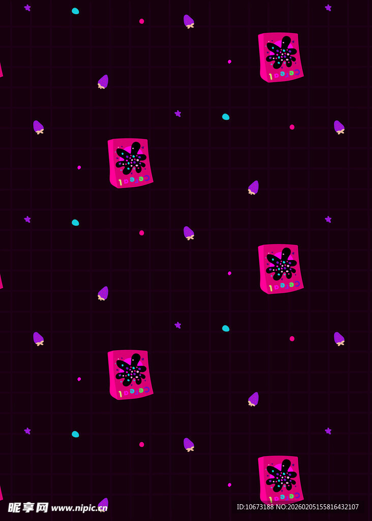 粉色方块图案的深色背景