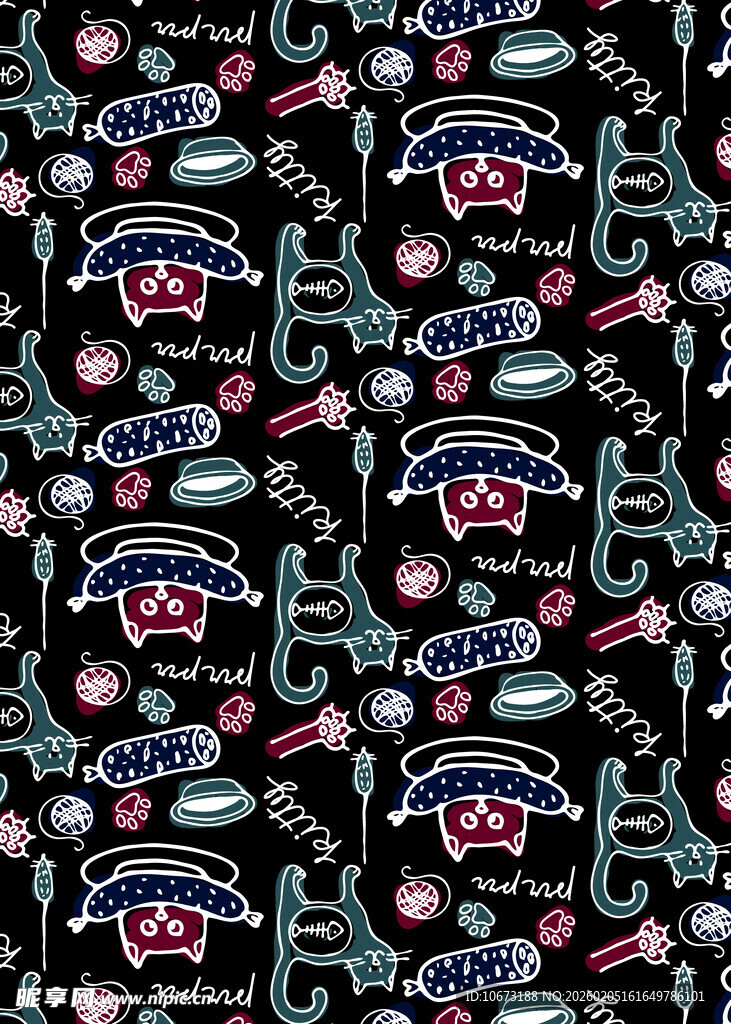 复古机械风无缝图案设计