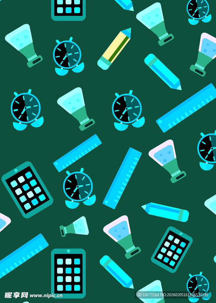 科技风办公用品图案背景