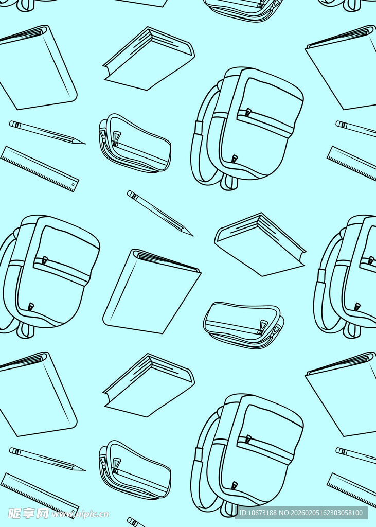 简约风文具图案背景