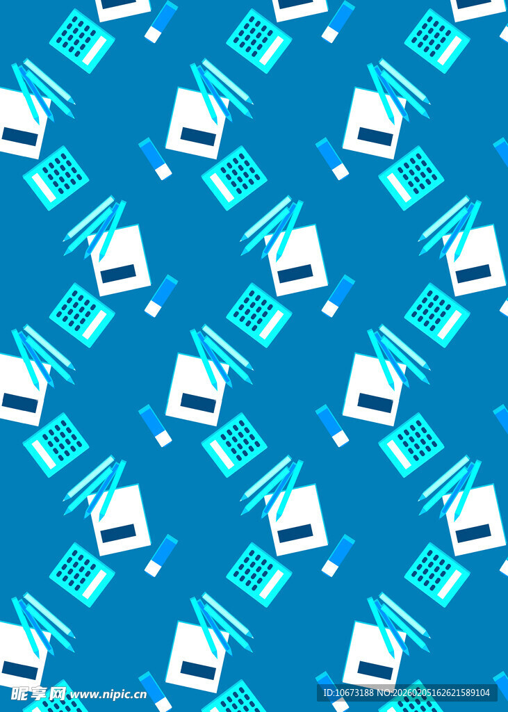 蓝色背景电脑图标图案