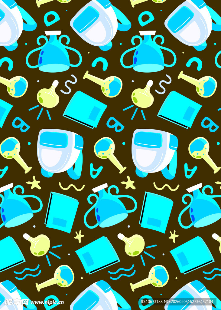 可爱茶具图案背景