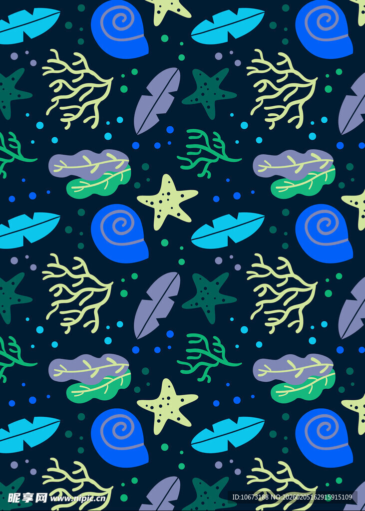 海洋主题卡通图案背景