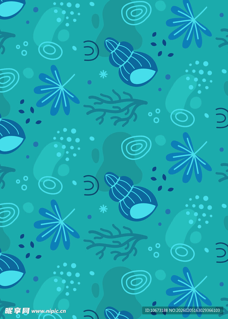 蓝绿海洋风图案纹理背景