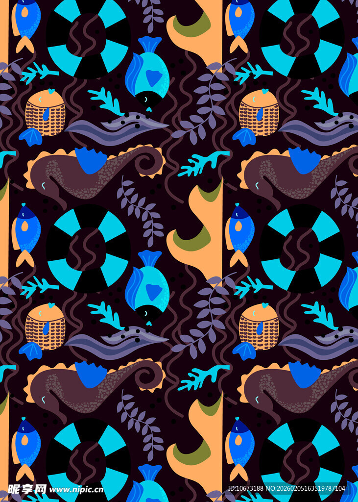 抽象几何动物图案纹理