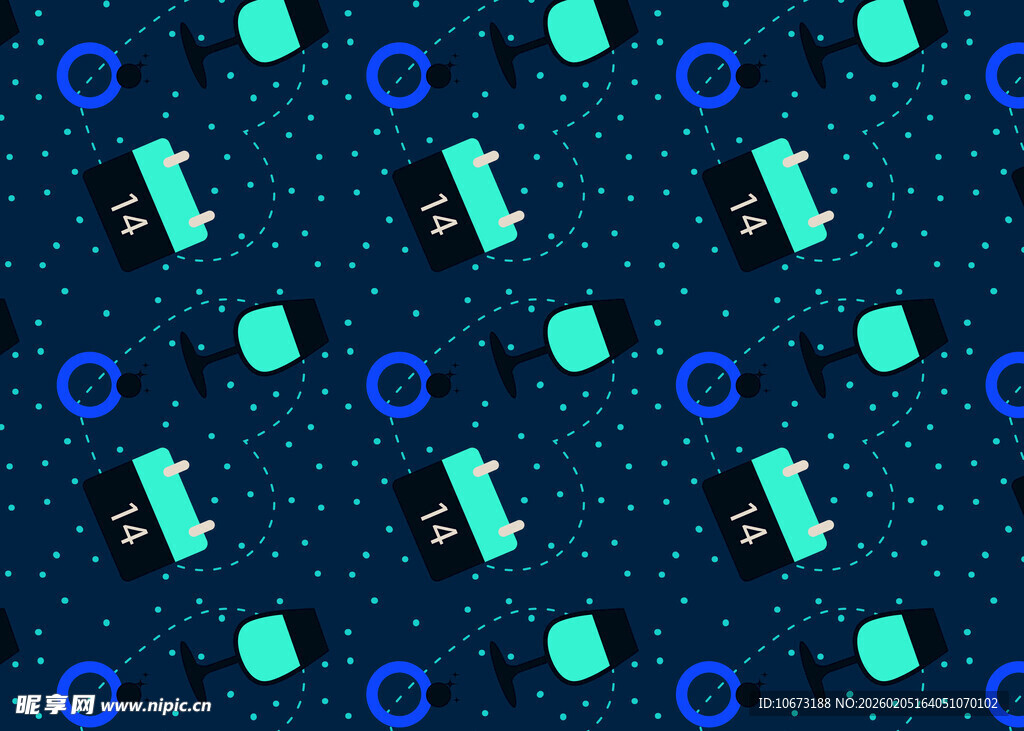 蓝色太空主题卡通图案背景