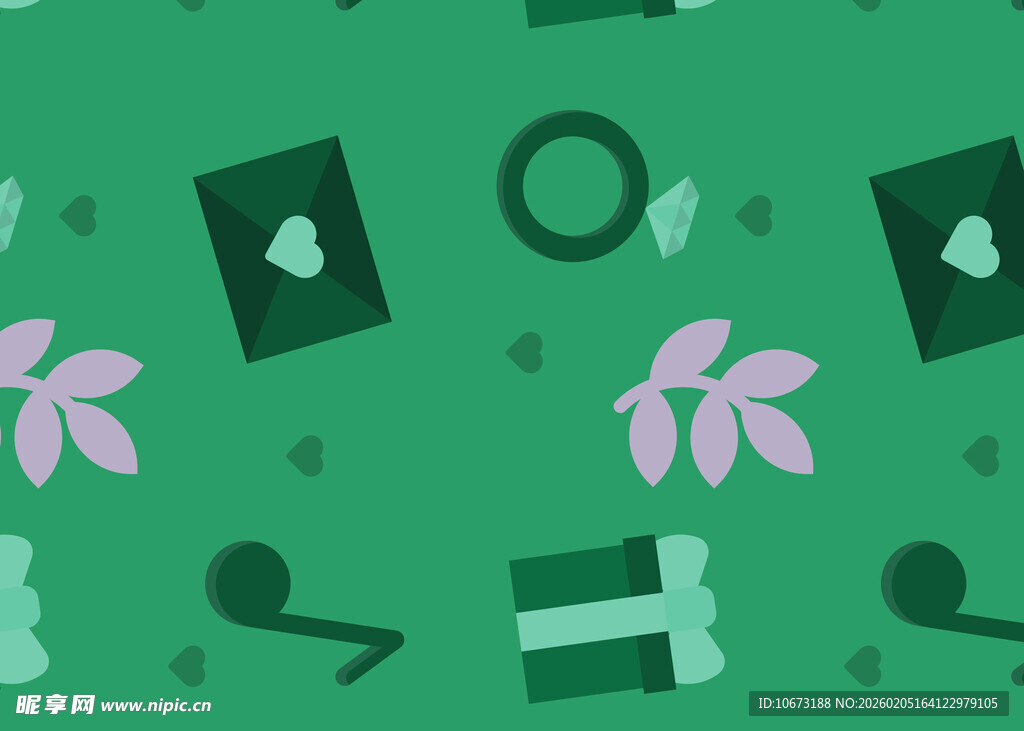 绿色背景装饰元素图案
